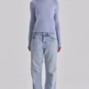 Abbie Bluebell Merino Wool + Cashmere Crew Neck Sweater