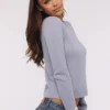 Abbie Bluebell Merino Wool + Cashmere Crew Neck Sweater
