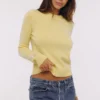 Abbie Lemon Merino Wool + Cashmere Crew Neck Sweater