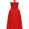 Adabella Italian Tomato Cotton Halter Sundress
