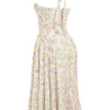 Adabella Pale Blue Meadow Print Cotton Halter Sundress