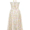 Adabella Pale Blue Meadow Print Cotton Halter Sundress
