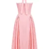 Adabella Rose Pink Cotton Halter Midi Sundress