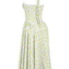 Adabella Soft Blue Vintage Floral Print Cotton Halter Sundress