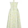 Adabella Soft Blue Vintage Floral Print Cotton Halter Sundress