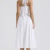 Adabella White Cotton Halter Sundress