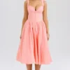 Adalyn Peach Broderie Anglais Midi Sundress