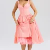 Adalyn Peach Broderie Anglais Midi Sundress
