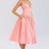 Adalyn Peach Broderie Anglais Midi Sundress