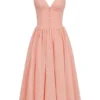 Adalyn Peach Broderie Anglais Midi Sundress