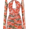 Adanna Rose Print Corset Mini Dress