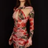 Adanna Rose Print Corset Mini Dress