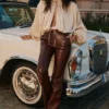 Adara Chocolate Vegan Leather Trousers