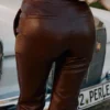 Adara Chocolate Vegan Leather Trousers