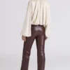 Adara Chocolate Vegan Leather Trousers