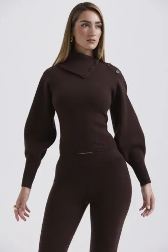 Adelita Chocolate Cashmere Blend Sweater