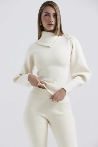 Adelita Cream Cashmere Blend Sweater