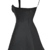 Adriana Black Satin And Lace Mini Dress
