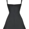 Adriana Black Satin And Lace Mini Dress