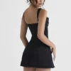 Adriana Black Satin And Lace Mini Dress
