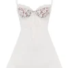 Adriana Ivory Satin and Lace Mini Dress