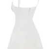 Adriana Ivory Satin and Lace Mini Dress