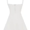 Adriana Ivory Satin and Lace Mini Dress
