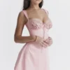 Adriana Rose Satin And Lace Mini Dress