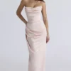 Adrienne Champagne Satin Strapless Gown