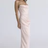 Adrienne Champagne Satin Strapless Gown