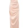 Adrienne Champagne Satin Strapless Gown