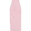 Adrienne Pink Quartz Georgette Strapless Gown