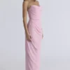 Adrienne Pink Quartz Georgette Strapless Gown