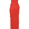 Adrienne Scarlet Satin Strapless Gown