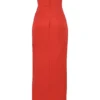 Adrienne Scarlet Satin Strapless Gown