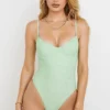 Aguilla Olive Floral Print Underwired Swimsuit