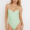 Aguilla Olive Floral Print Underwired Swimsuit