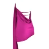 Aida Hot Pink Asymmetric Wrap Neck Dress