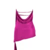 Aida Hot Pink Asymmetric Wrap Neck Dress