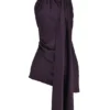 Aida Night Shade Asymmetric Wrap Neck Dress