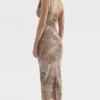Aiza Cream Floral Print Maxi Dress