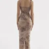 Aiza Cream Floral Print Maxi Dress