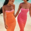 Aiza Flame Orange Maxi Dress