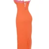 Aiza Flame Orange Maxi Dress