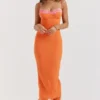 Aiza Flame Orange Maxi Dress