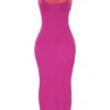 Aiza Raspberry Lace Trimmed Maxi Dress