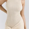 Akaia Champagne Waterfall Maxi Dress