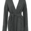 Alaia Charcoal Cashmere Blend Belted Cardigan