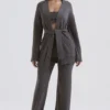 Alaia Charcoal Cashmere Blend Belted Cardigan