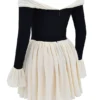 Alana Black & Cream Off Shoulder Dress